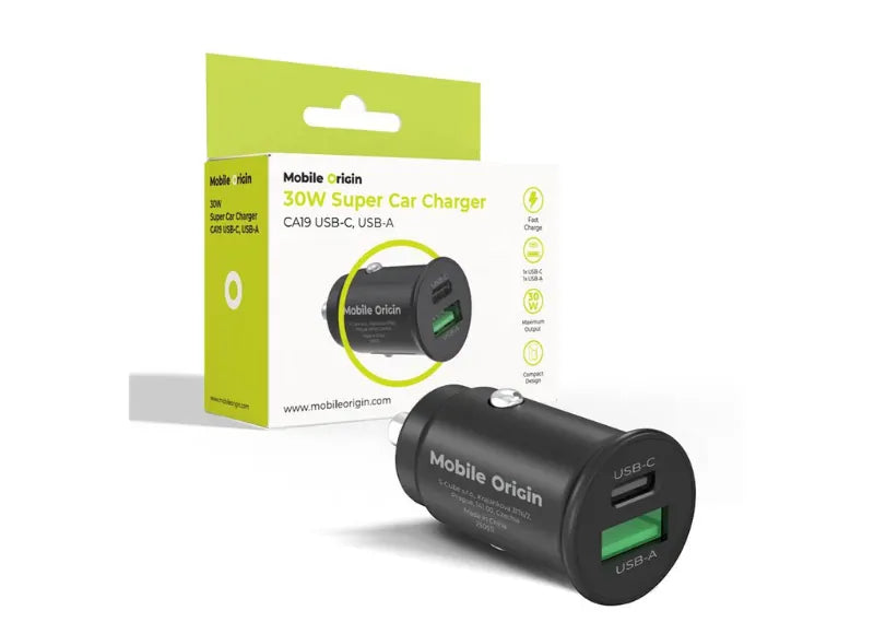 MOBILE ORIGIN 30W ΦΟΡΤΙΣΤΗΣ ΑΥΤΟΚΙΝΗΤΟΥ CA19 (USB-C & USB-A)