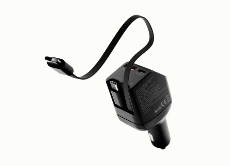 MOBILE ORIGIN 90W 2xUSB-C, USB-A CAR CHARGER (BLACK)