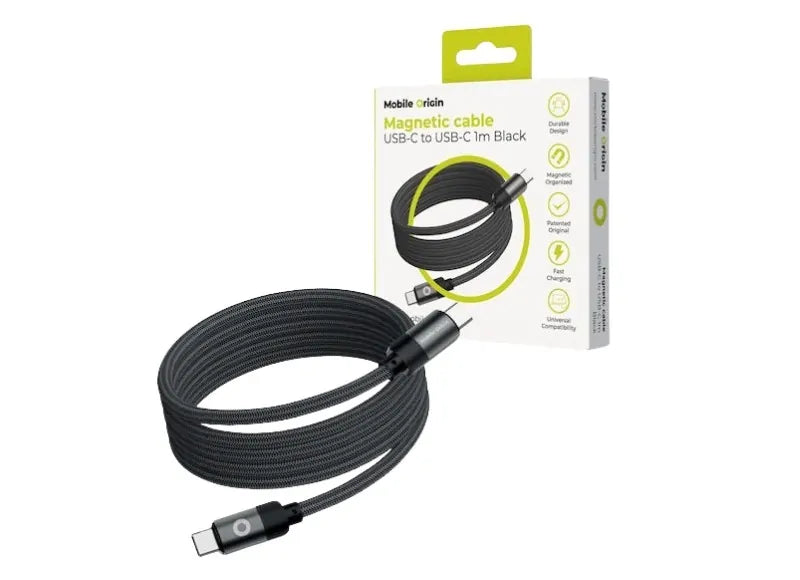 MOBILE ORIGIN MAGNETIC PATENTED CABLE C TO C 1M 27W CHARGING CABLE (BLACK)