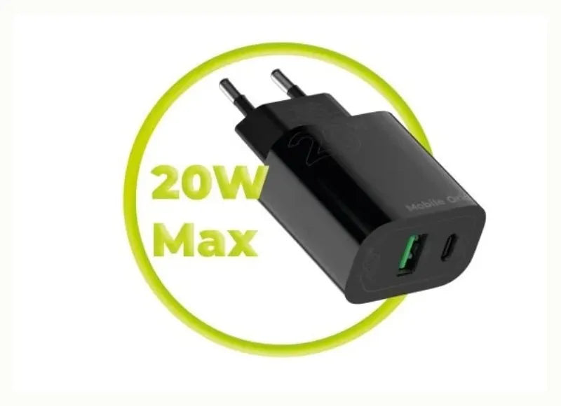 MOBILE ORIGIN PD 20W CHARGER USB-A & USB-C (BLACK)