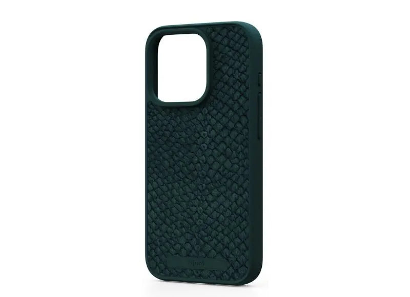 NJORD IPHONE 15 PRO CASE SALMON LEATHER MAGSAFE (GREEN)