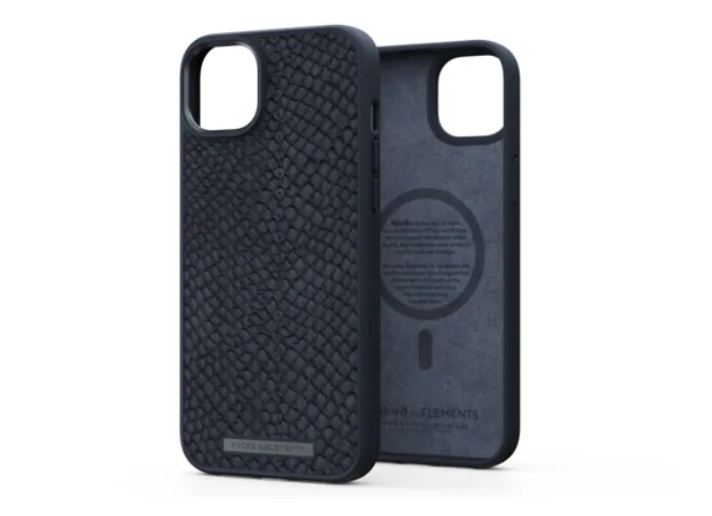 NJORD SALMON LEATHER MAGSAFE CASE IPHONE 14 PLUS (BLACK)