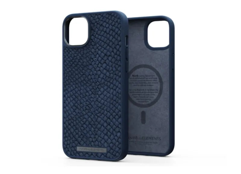 NJORD SALMON LEATHER MAGSAFE CASE IPHONE 14 PLUS (BLUE)