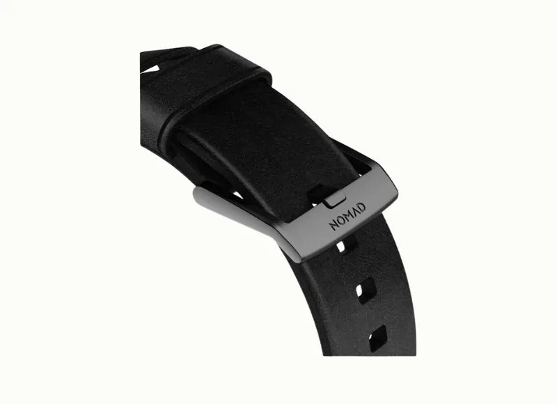 Nomad Strap Modern Leather Band for Apple Watch 42/44mm Black / Silver Hardware