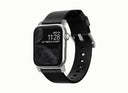 Nomad Strap Modern Leather Band for Apple Watch 42/44mm Black / Silver Hardware