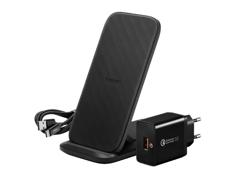 Spigen Ασύρματος Φορτιστής Βάση F316W Qi 15W Μαύρο