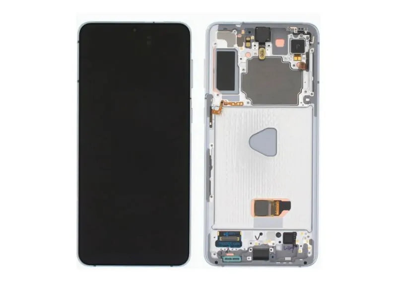 Αυθεντική οθόνη με Μηχανισμό Αφής Samsung S21 Plus G996 LCD / DIG Silver (Service Pack GH82-24554C GH82-24553C)