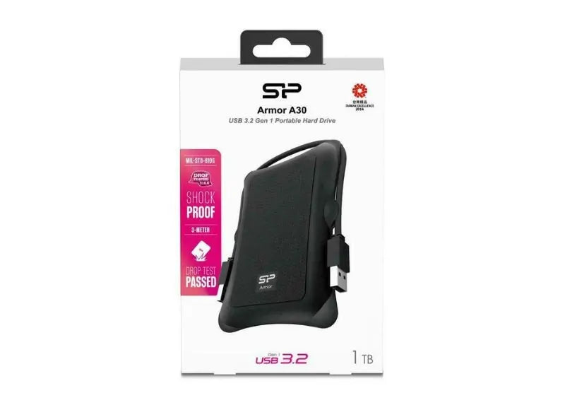Silicon Power External Drive Sp HDD External 1TB A30 Anti-Shock Black