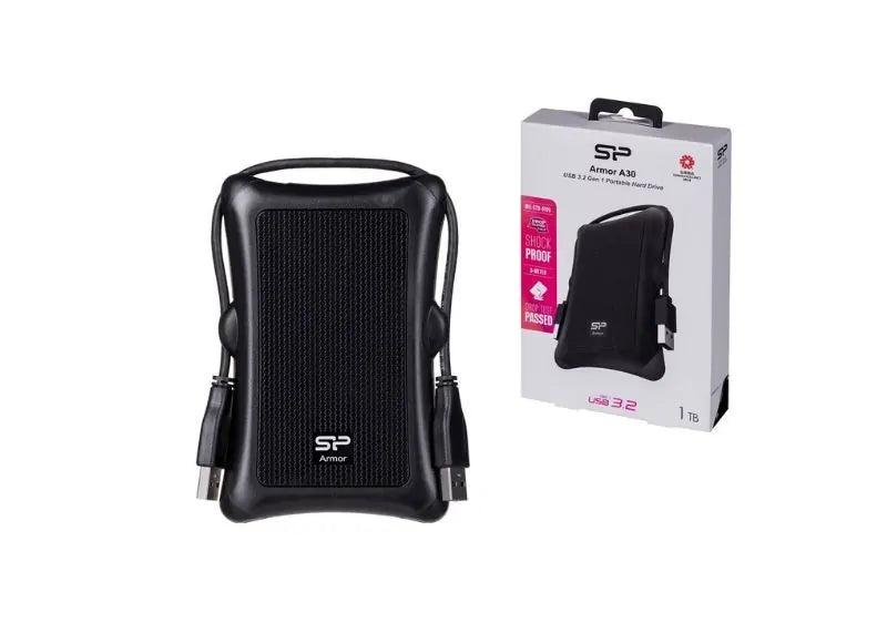 Silicon Power External Drive Sp HDD External 1TB A30 Anti-Shock Black