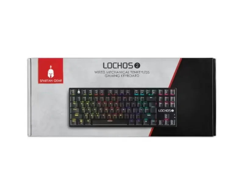 Spartan Gear Μηχανικό Ενσύρματο Πληκτρολόγιο Lochos 2 RGB TKL