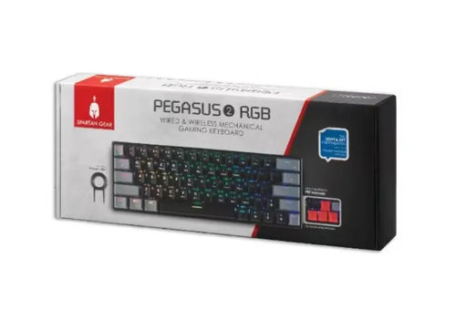 Spartan Gear Ασύρματο Πληκτρολόγιο Pegasus 2 RGB 63 Keys, Wired/ Black/Grey
