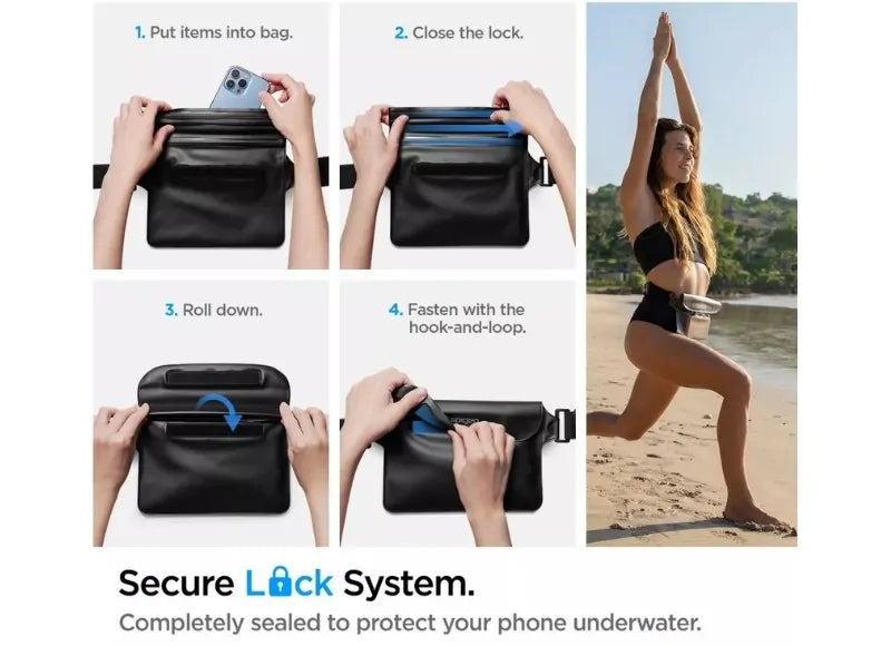 Spigen Waterproof Waist Bag Aqua Shield A620 IPX8 Black