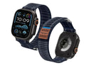 Spigen Strap Fabric Band Hook & Loop for Apple Watch 49/46/45/44mm Dark Blue