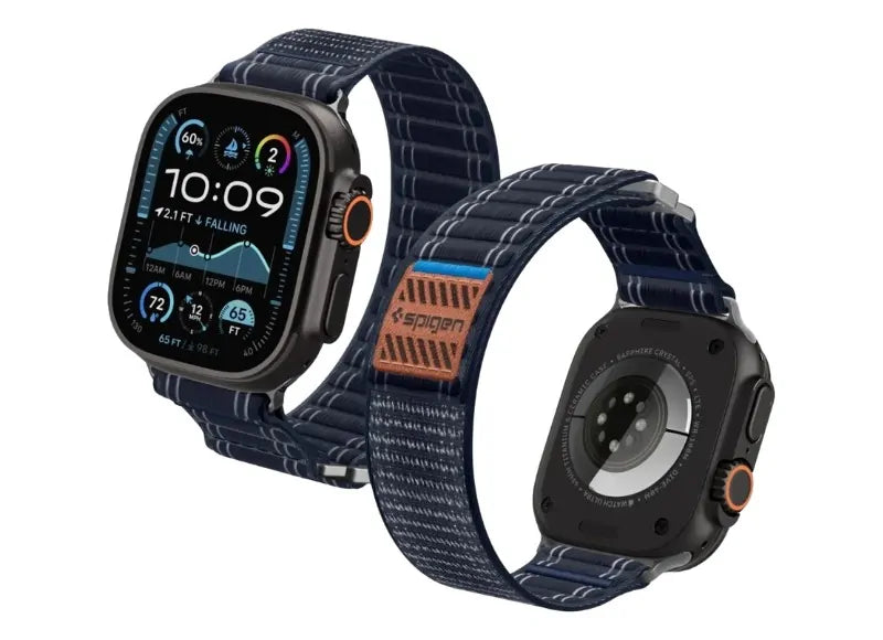 SPIGEN FABRIC BAND HOOK & LOOP FOR APPLE WATCH 49/46/45/44MM STRAP (NAVY)