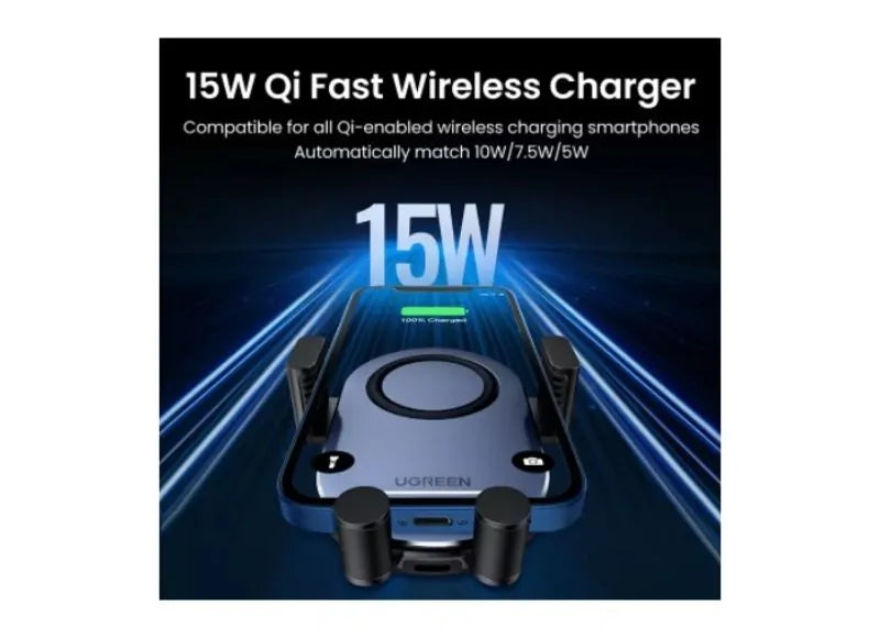 Ugreen Καλώδιο Wireless Car Charger Qi 15W & USB σε USB-C