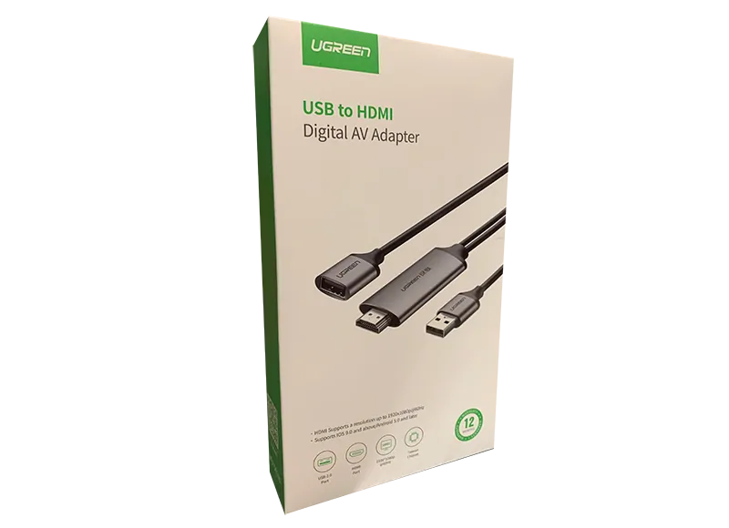 Ugreen Cable Adapter USB to HDMI iOS/Android 1.5m Grey