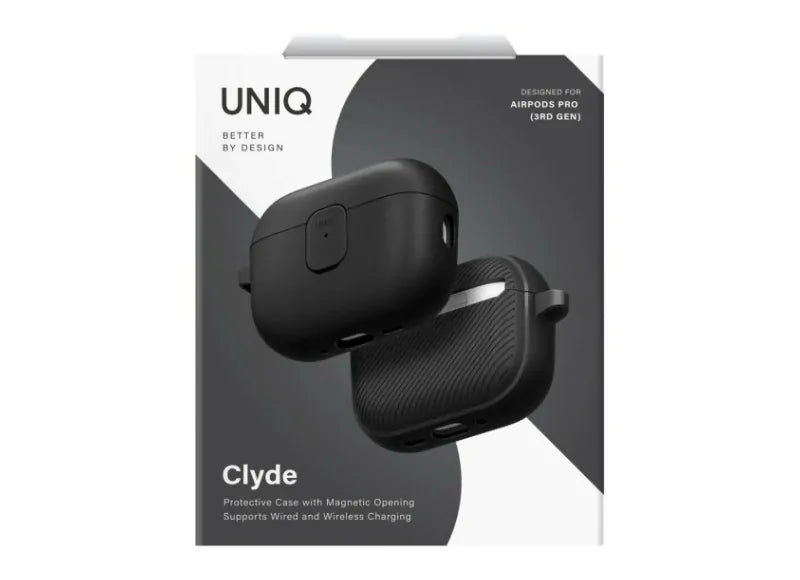 Uniq Θήκη Ακουστικών Clyde για AirPods Pro 3rd Gen Lock Black / Σκούρο Γκρι