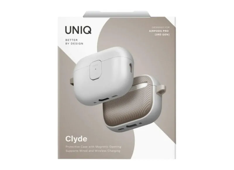 UNIQ CLYDE AIRPODS PRO 3RD GEN LOCK CASE ΘΗΚΗ ΑΚΟΥΣΤΙΚΩΝ (MIST GREY / KHAKI)