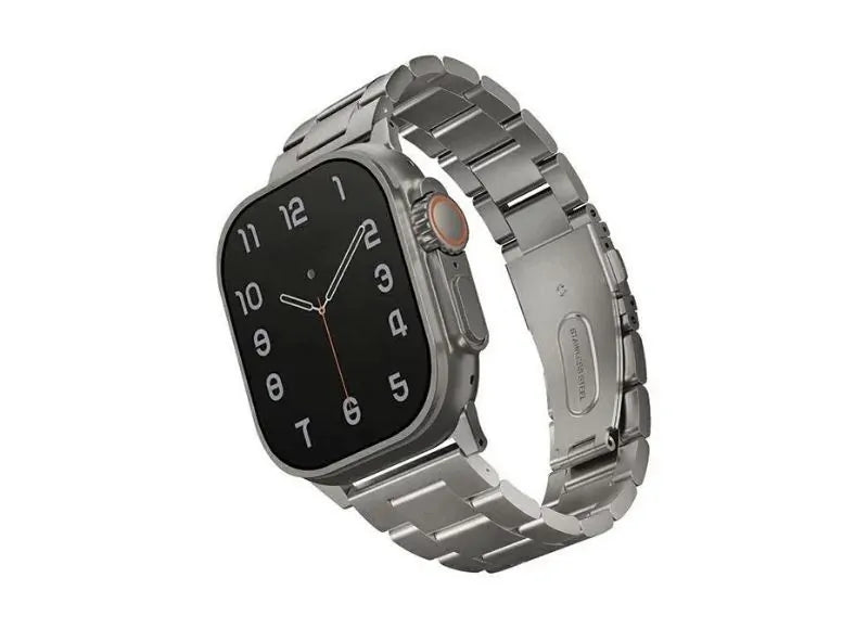 UNIQ OSTA APPLE WATCH STEEL STRAP WITH SELF ADJUSTABLE LINKS 49/45/44/42MM Silver