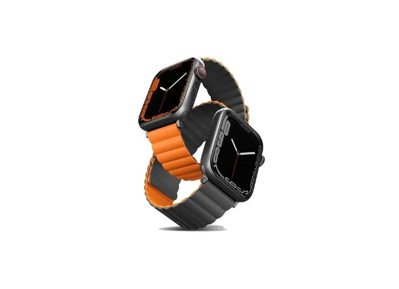 UNIQ REVIX REVERSIBLE MAGNETIC APPLE WATCH STRAP 45/44/42MM (GREY / ORANGE)
