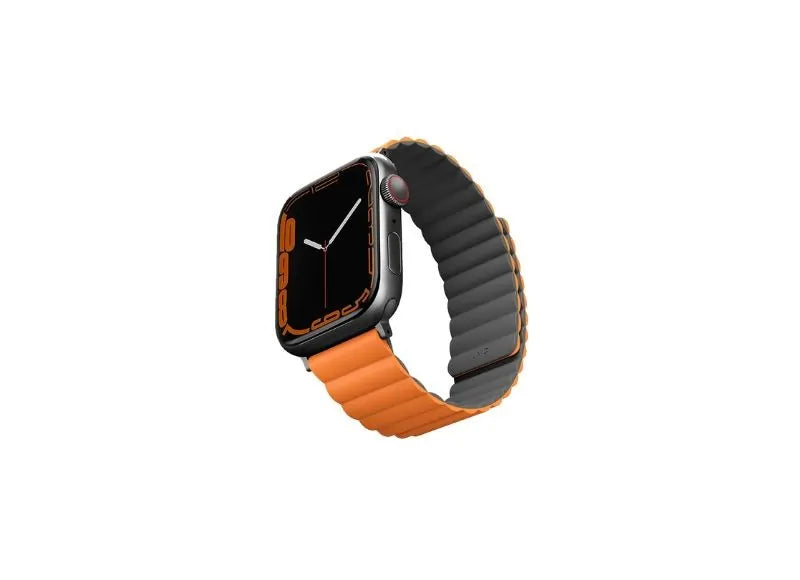 UNIQ REVIX REVERSIBLE MAGNETIC APPLE WATCH STRAP 45/44/42MM (GREY / ORANGE)