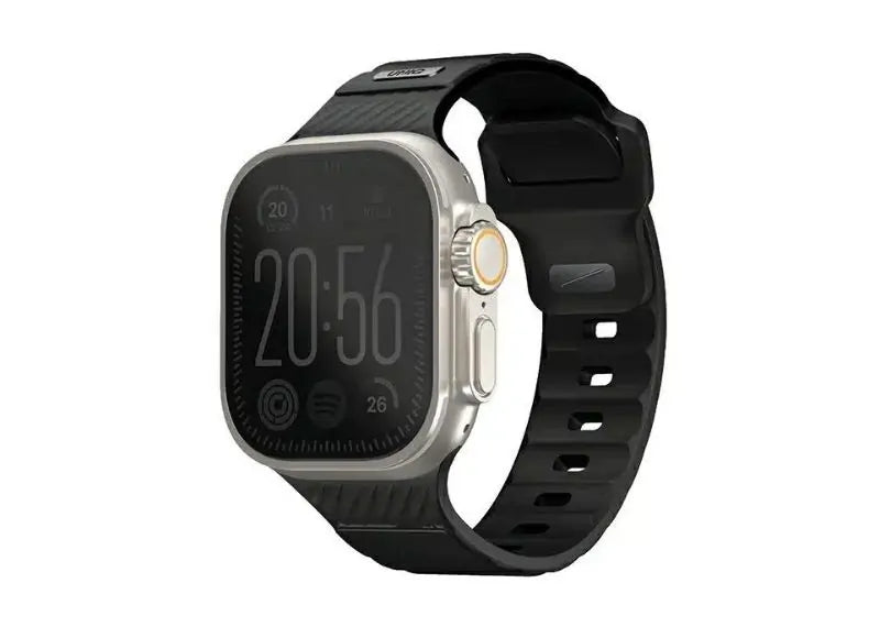 UNIQ STRIDE FKM RUBBER APPLE WATCH STRAP 49 / 45 / 44 / 42MM (MIDNIGHT BLACK)