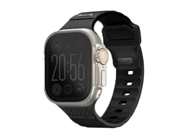 UNIQ STRIDE FKM RUBBER APPLE WATCH STRAP (49/46/45/44) WRIST STRAP BLACK