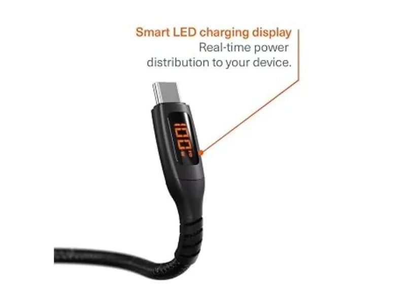 Cygnett Cable USB-C to USB-C 100W with LED Display 1m