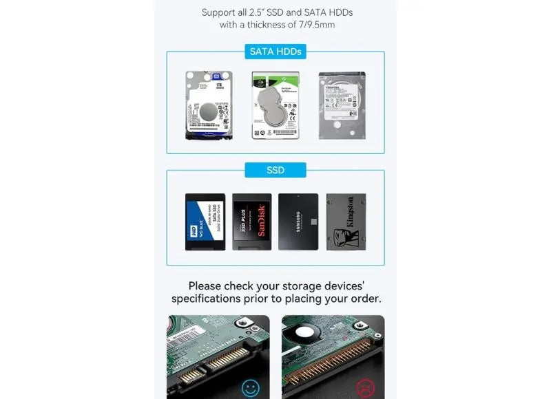 VENTION Case for 2.5" SATA Hard Drive with USB 3.1 connection (BLACK)