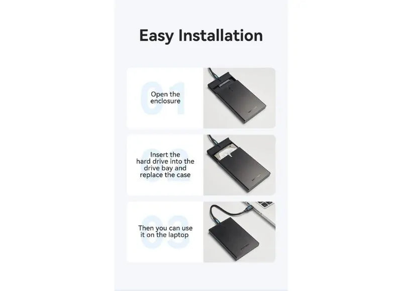 VENTION Case for 2.5" SATA Hard Drive with USB 3.1 connection (BLACK)