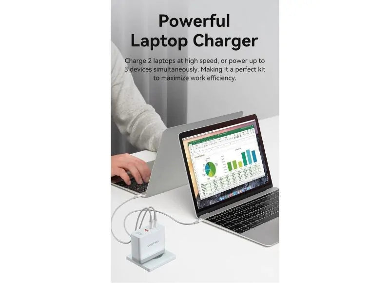 VENTION 3-PORT USB (C+C+A) GAN CHARGER 100W/100W/30W BLACK