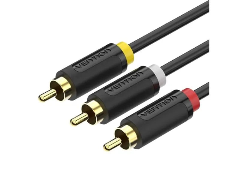 VENTION 3-RCA MALE TO 3-RCA MALE CABLE 2M (BLACK)