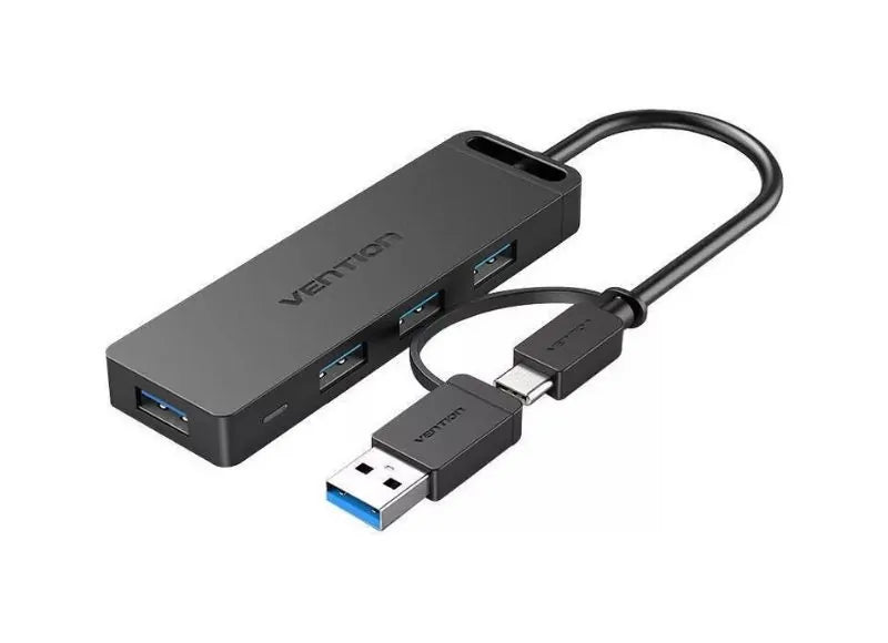 VENTION 4-PORT USB 3.0 HUB AND POWER SUPPLY 0.15M (BLACK)