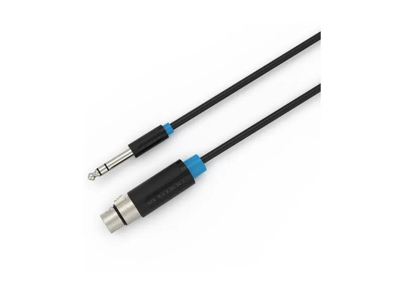 VENTION 6.35MM TRS MALE TO XLR FEMALE AUDIO CABLE 1.5M BLACK