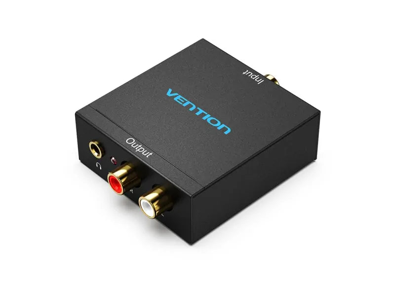 VENTION AUDIO OPTICAL CONVERTER - FIBER/COAXIAL DIGITAL AUDIO TO 3.5MM/2RCA (BLACK)