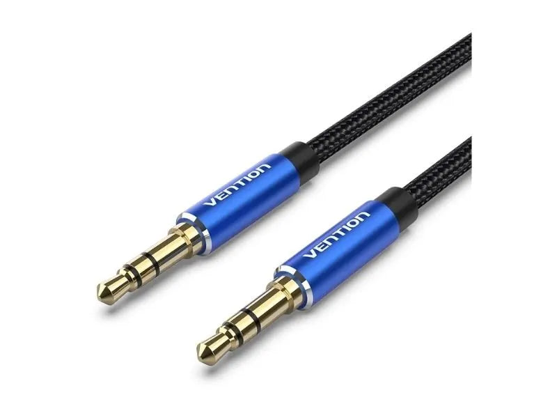 VENTION COTTON BRAIDED 3.5MM MALE TO MALE 1M (BLUE ALUMINIUM)