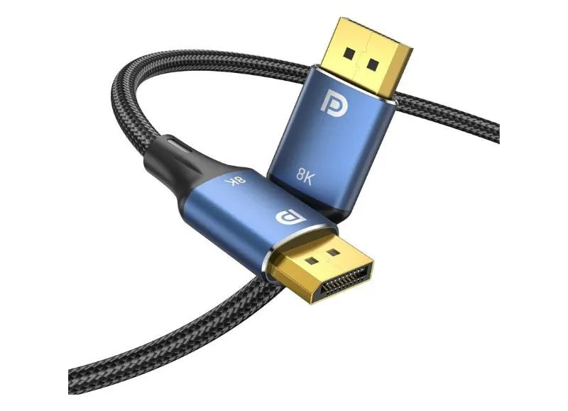 VENTION COTTON BRAIDED DISPLAY PORT TO DISPLAY PORT CABLE 2.1 8K 3M (ALUMINIUM BLUE)