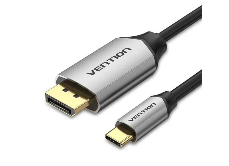VENTION COTTON BRAIDED USB-C TO DISPLAY PORT CABLE 1.5M (BLACK)