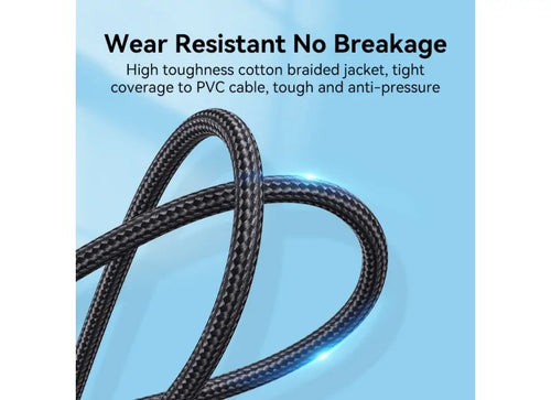 Vention Καλώδιο HDMI-A Male To Male HD 3m Cotton Braided 8K Blue Aluminum
