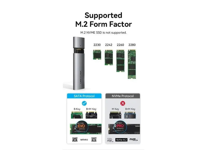 VENTION M.2 NGFF Θήκη για Σκληρό Δίσκο SSD USB 3.1 GEN 1-C (GRAY ALUMINUM)
