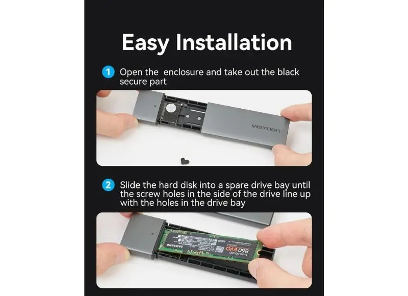 VENTION M.2 NGFF Θήκη για Σκληρό Δίσκο SSD USB 3.1 GEN 1-C (GRAY ALUMINUM)