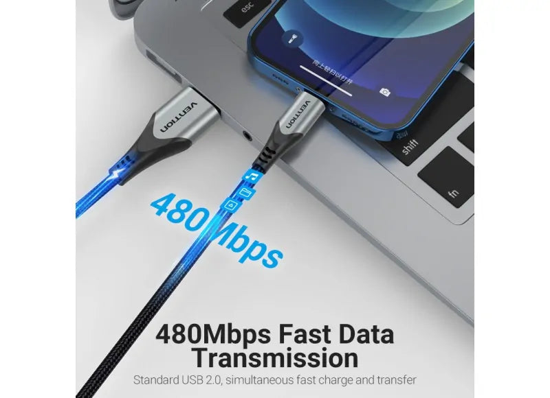 VENTION USB-A 2.0 TO LIGHTNING CABLE 1M (ALUMINUM GRAY)