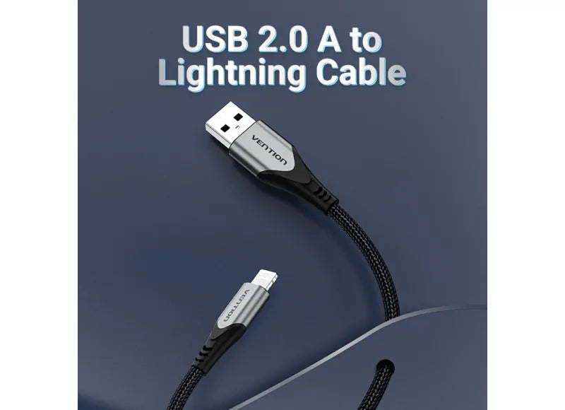 VENTION USB-A 2.0 TO LIGHTNING CABLE 2M (ALUMINUM GRAY)