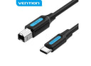 Vention Καλώδιο USB-C 2.0 σε USB-B 2A 1.5m Μαύρο