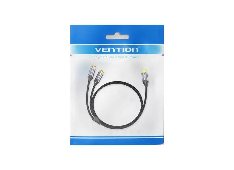 Vention Καλώδιο Ήχου USB-C Male σε 2-Female RCA 1m Gray Aluminum