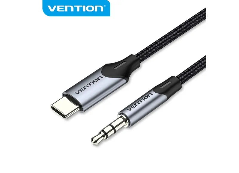 VENTION USB-C MALE TO 3.5MM MALE CABLE 1M (GRAY ALUMINUM)