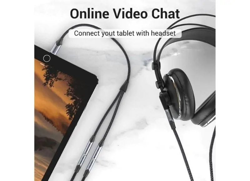 VENTION USB-C MALE TO TRS AUDIO & MIC JACK 0.3M (GRAY ALUMINUM)