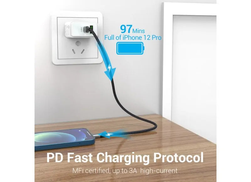 Vention Καλώδιο USB-C σε Lightning MFi 2m Γκρι