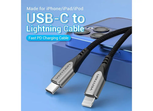Vention Καλώδιο USB-C σε Lightning MFi 2m Γκρι