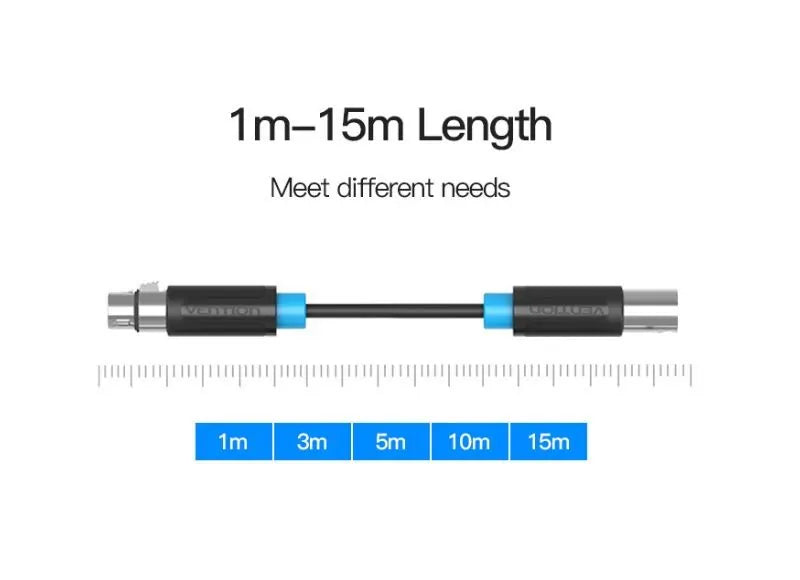 Vention Audio Cable XLR Audio Extension 1.5m Black